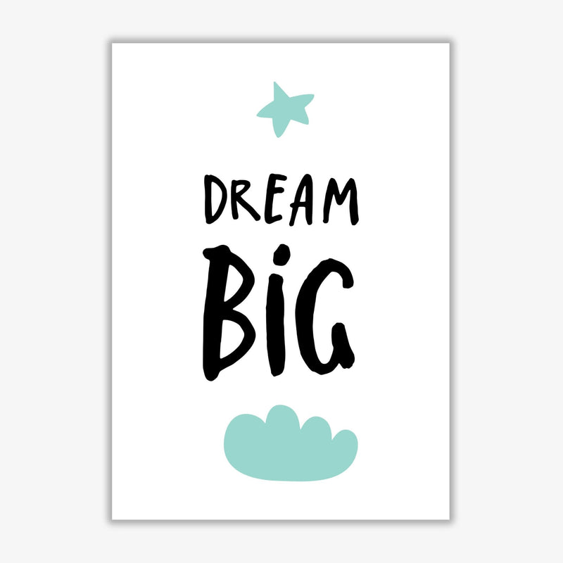 Dream big mint cloud modern fine art print, framed typography wall art