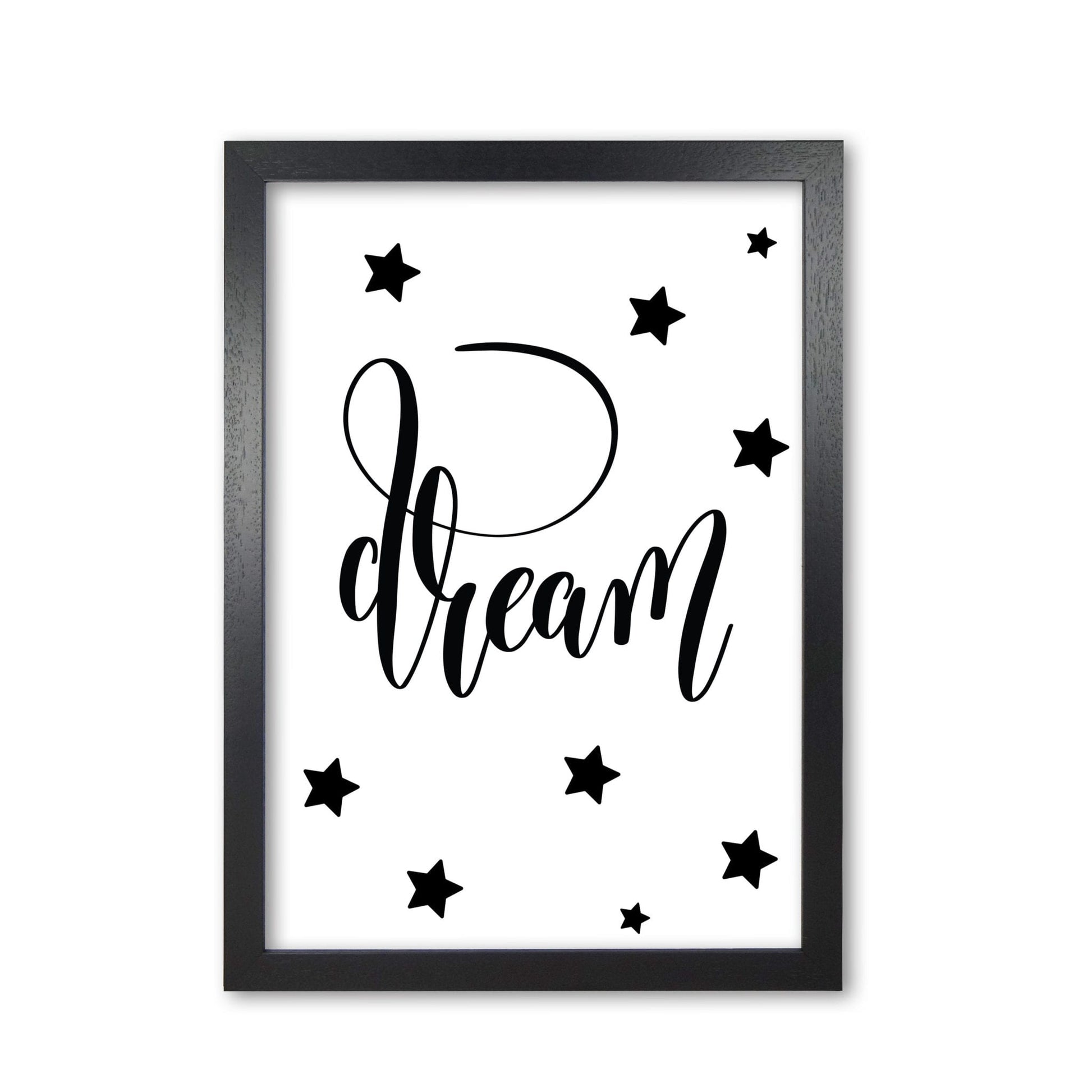 Dream black modern fine art print, framed typography wall art