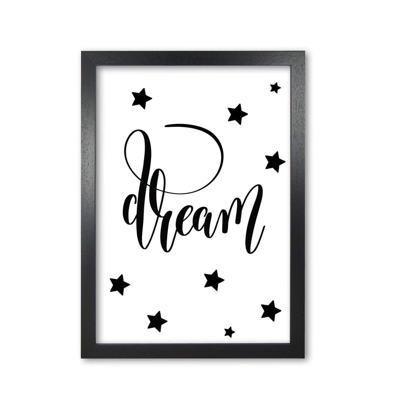 Dream black modern fine art print, framed typography wall art