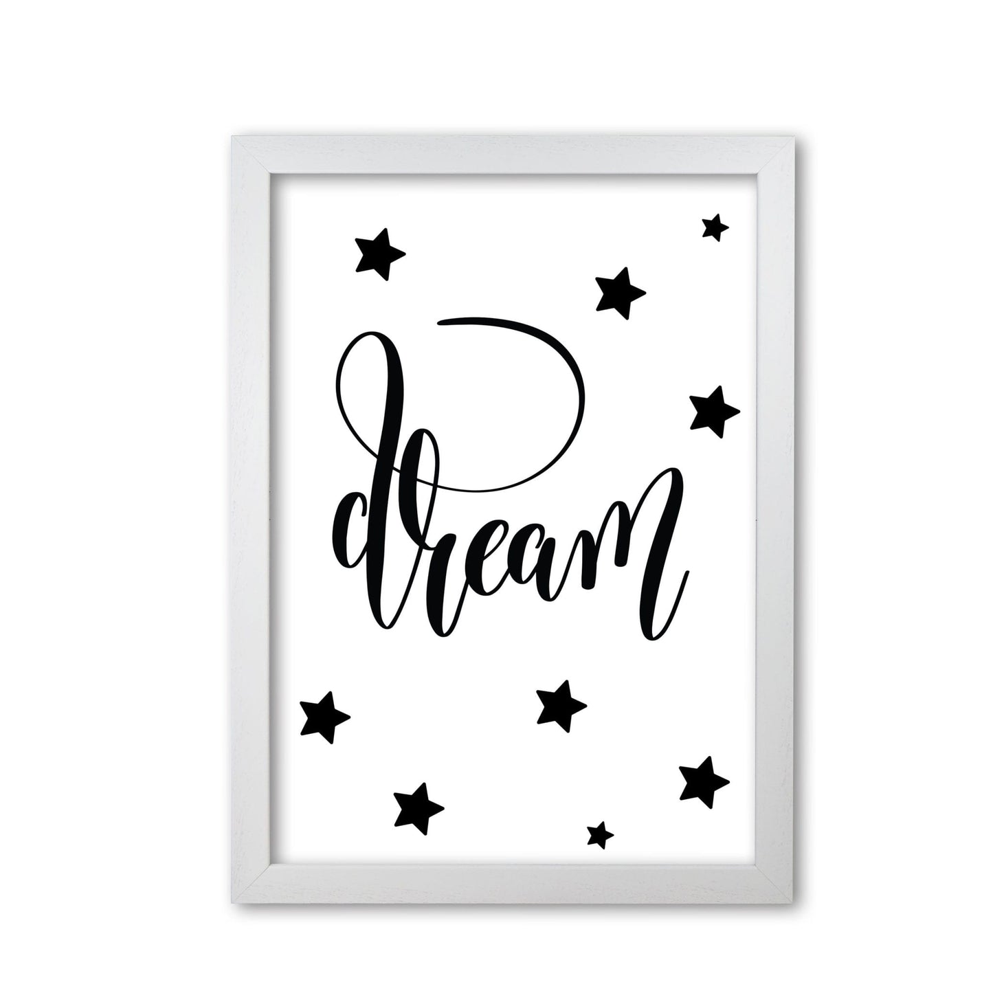 Dream black modern fine art print, framed typography wall art