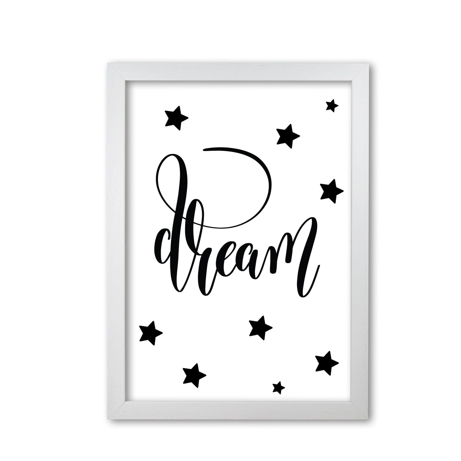 Dream black modern fine art print, framed typography wall art