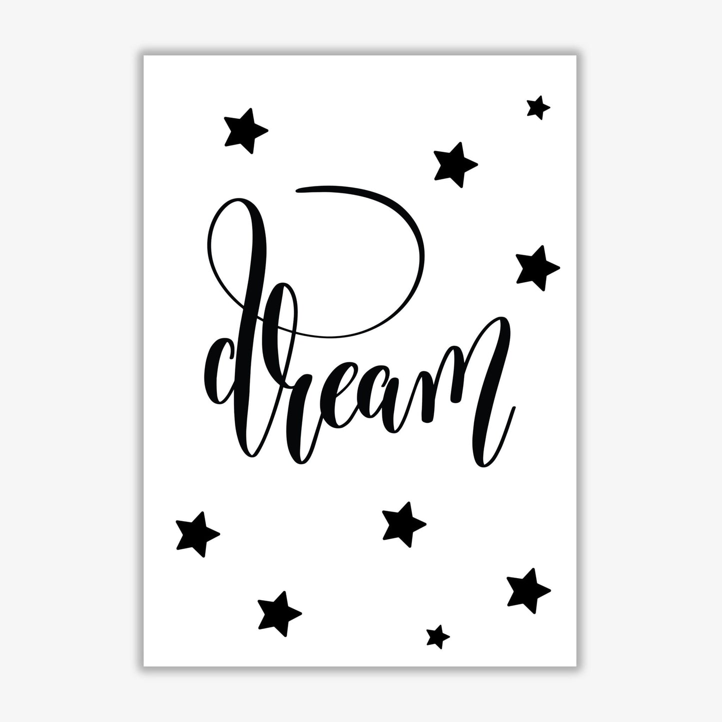 Dream black modern fine art print, framed typography wall art