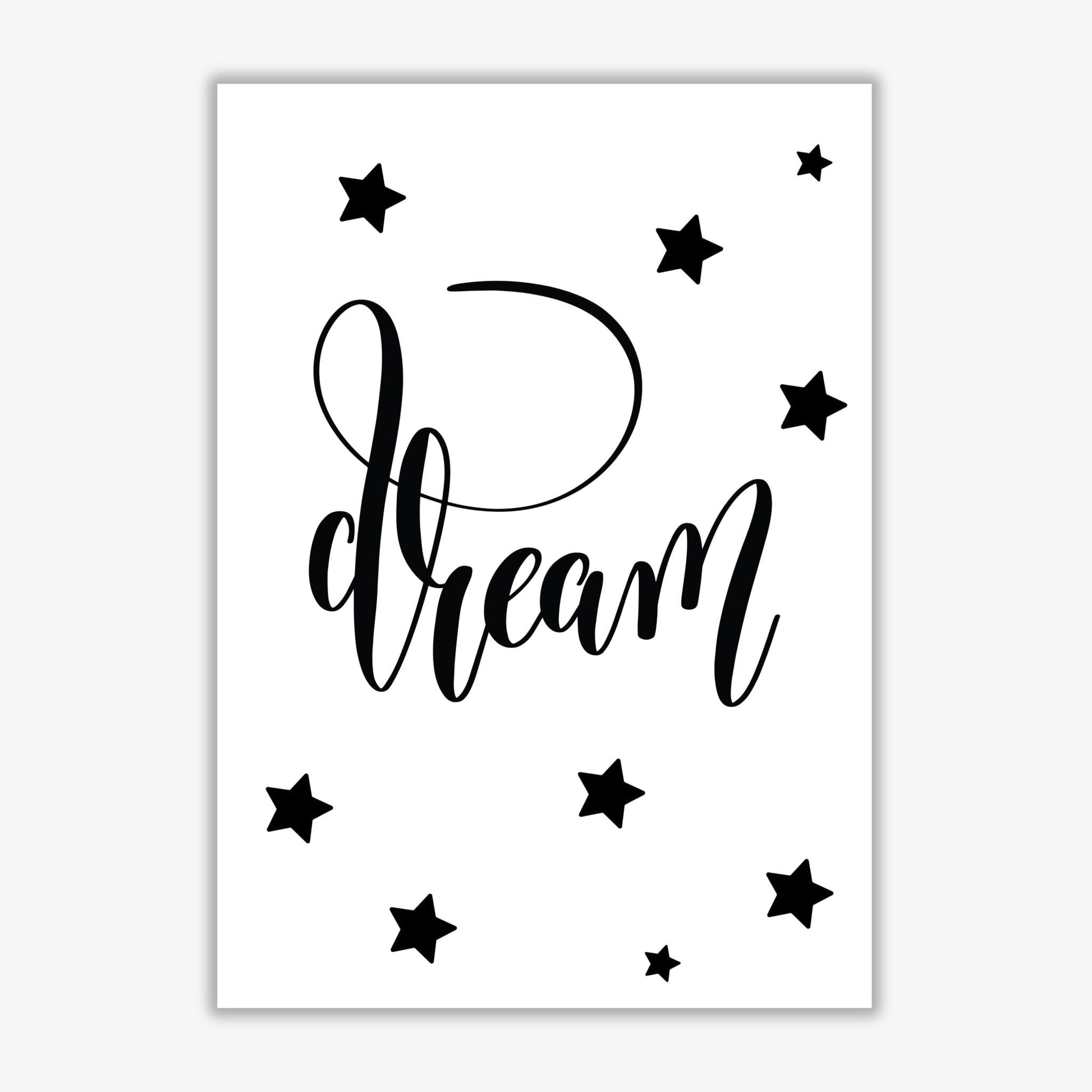 Dream black modern fine art print, framed typography wall art