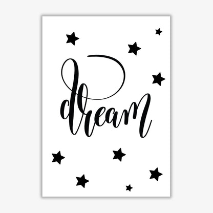 Dream black modern fine art print, framed typography wall art