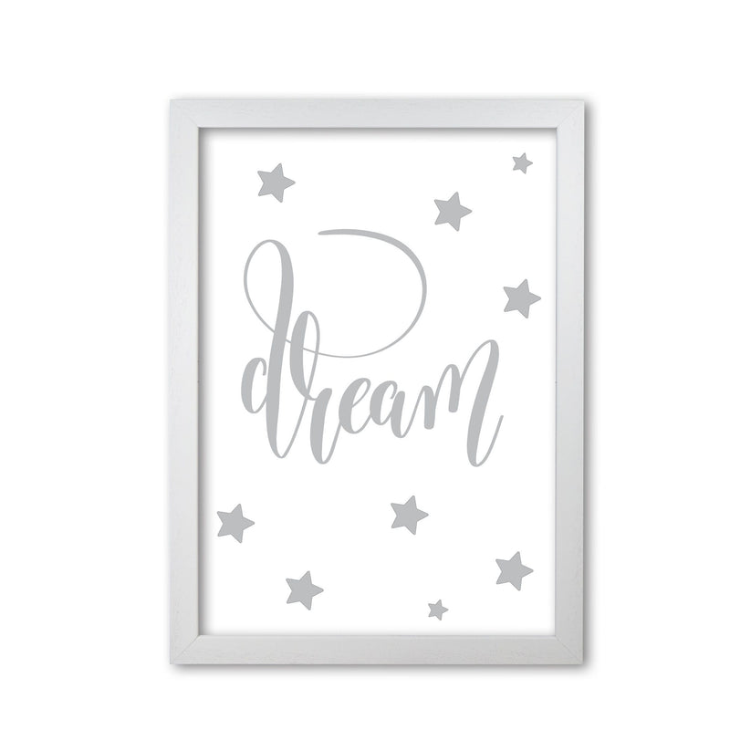 Dream grey modern fine art print, framed typography wall art