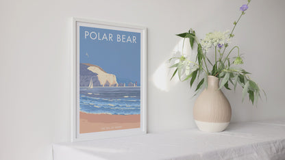 The Isle Of Wight Polar Bear Framed Digital Art Print by Stephen Millership