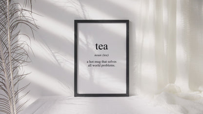 Tea Modern Print, Framed Kitchen Wall Art