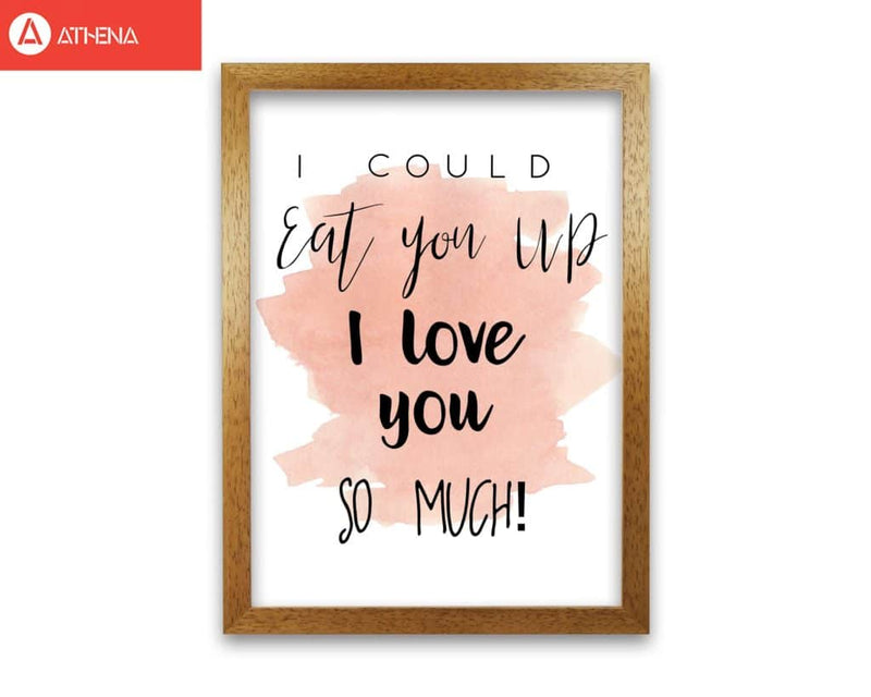 Eat you up peach watercolour modern fine art print