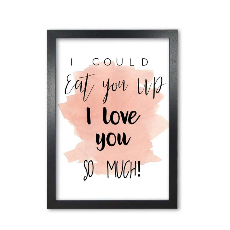 Eat you up peach watercolour modern fine art print