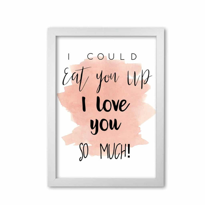 Eat you up peach watercolour modern fine art print