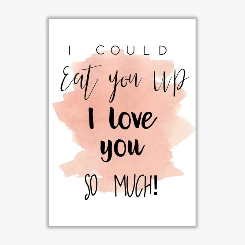 Eat you up peach watercolour modern fine art print