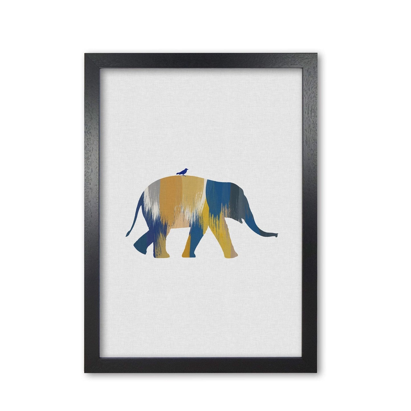 Elephant blue &#038; yellow fine art print by orara studio