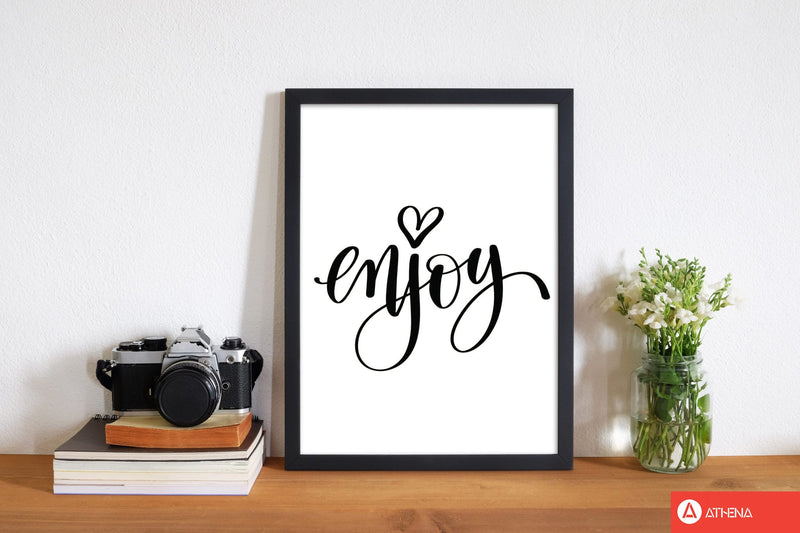 Enjoy modern fine art print, framed typography wall art
