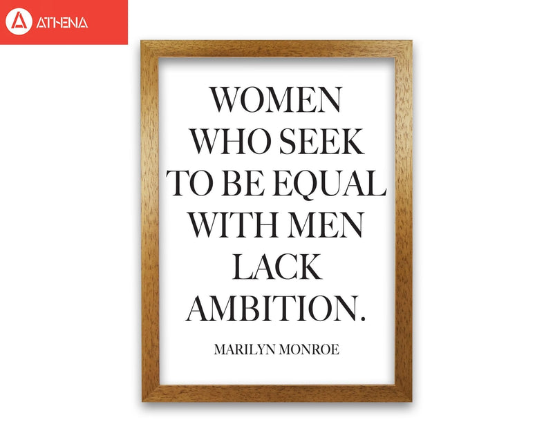 Equality, marilyn monroe quote modern fine art print, framed typography wall art