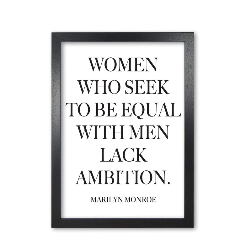 Equality, marilyn monroe quote modern fine art print, framed typography wall art