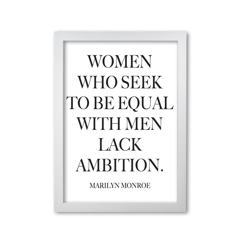 Equality, marilyn monroe quote modern fine art print, framed typography wall art