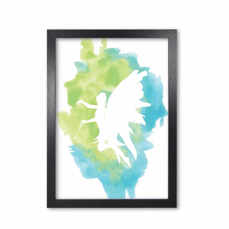 Fairy turquoise multi watercolour modern fine art print