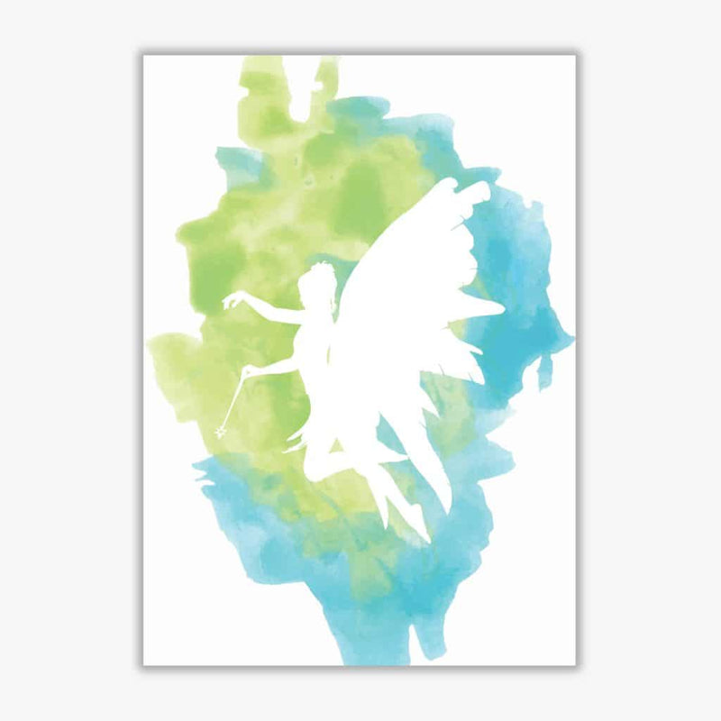Fairy turquoise multi watercolour modern fine art print