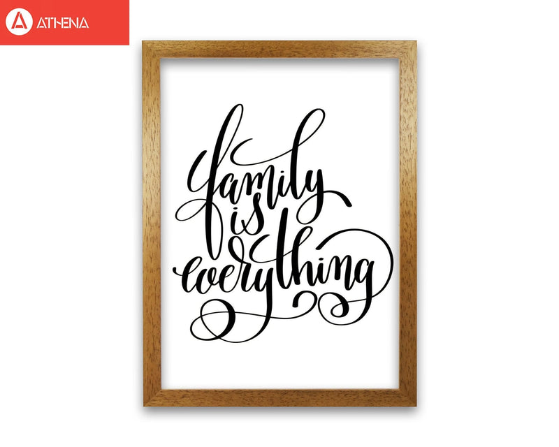 Family is everything modern fine art print, framed typography wall art