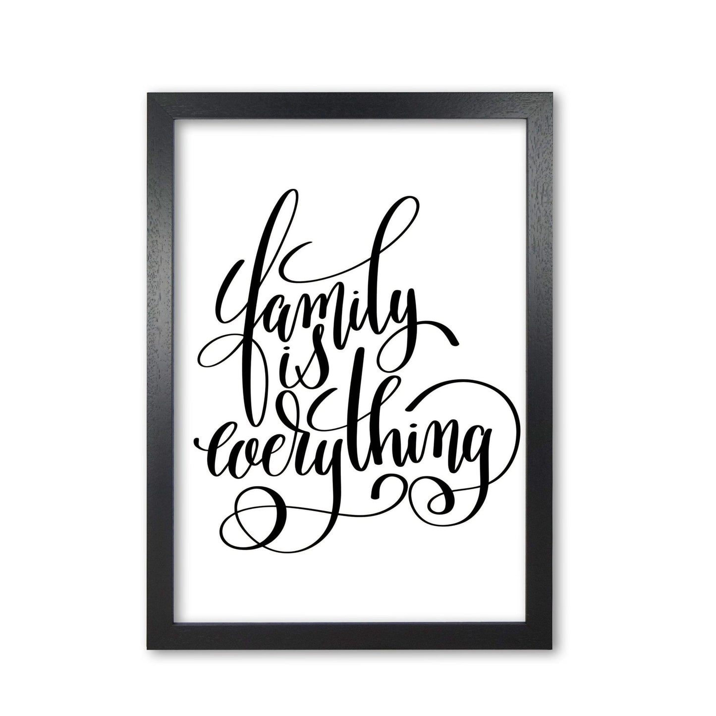 Family is everything modern fine art print, framed typography wall art