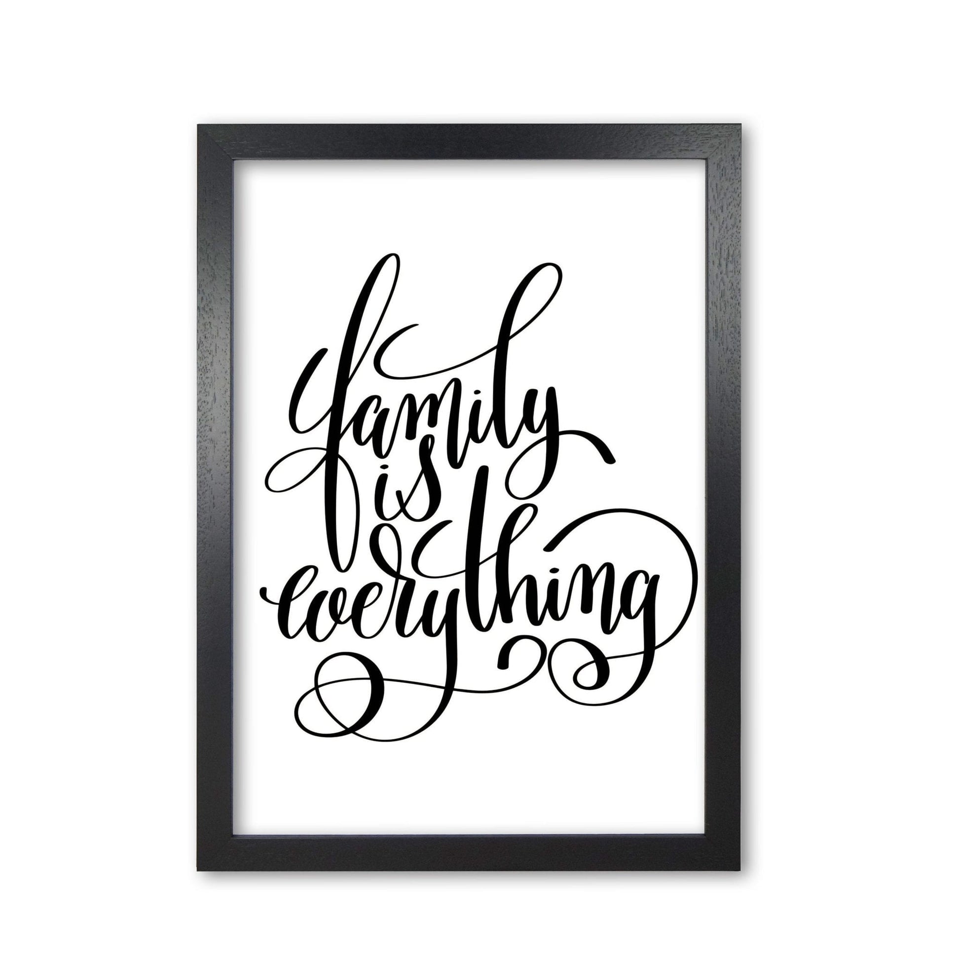 Family is everything modern fine art print, framed typography wall art