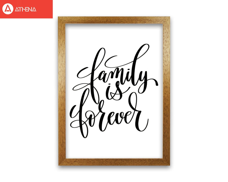 Family is forever modern fine art print, framed typography wall art