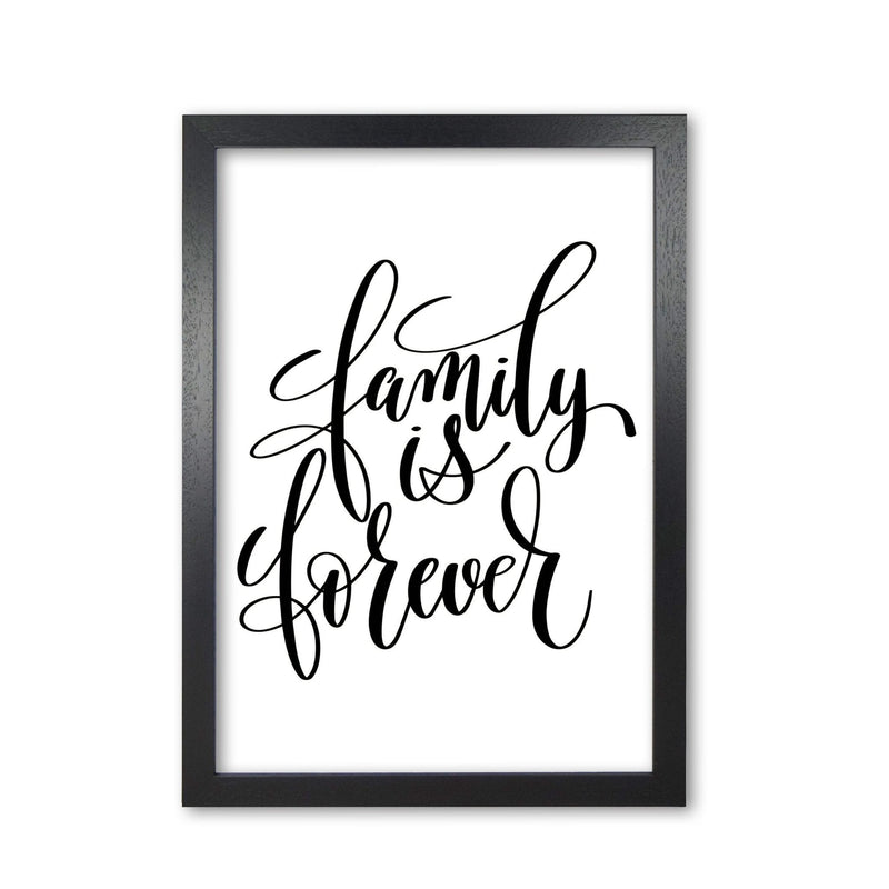 Family is forever modern fine art print, framed typography wall art