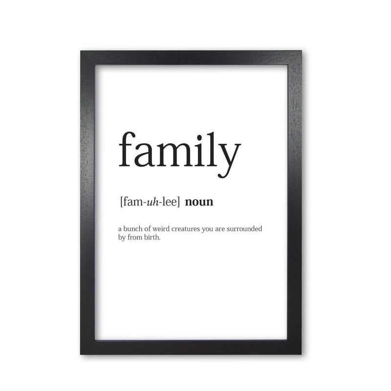Family modern fine art print, framed typography wall art
