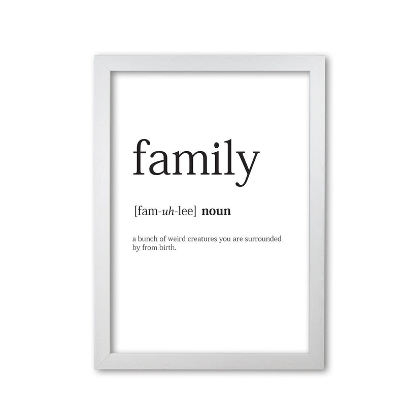Family modern fine art print, framed typography wall art