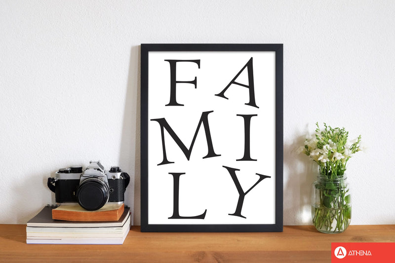 Family modern fine art print, framed typography wall art