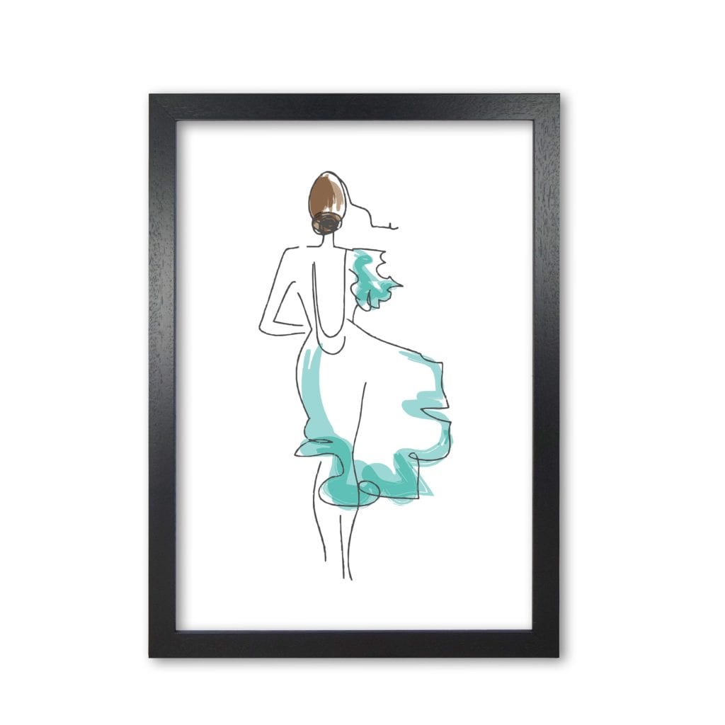 Fashion line drawing modern fine art print