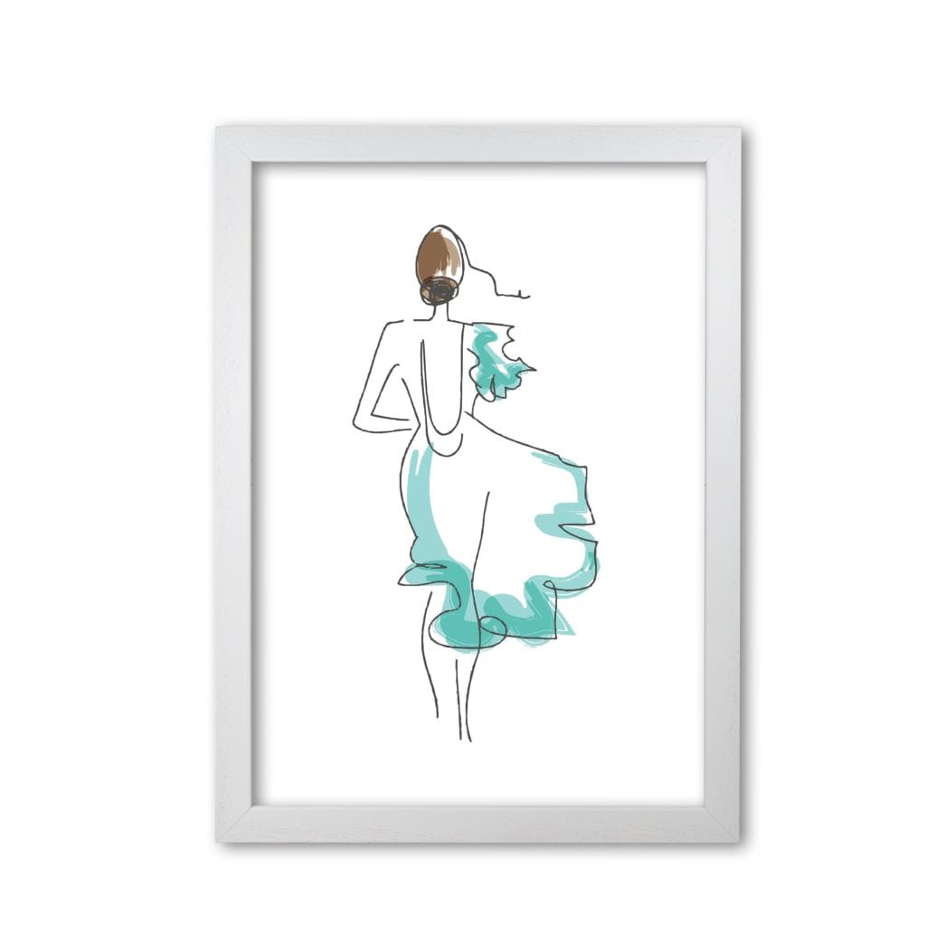 Fashion line drawing modern fine art print