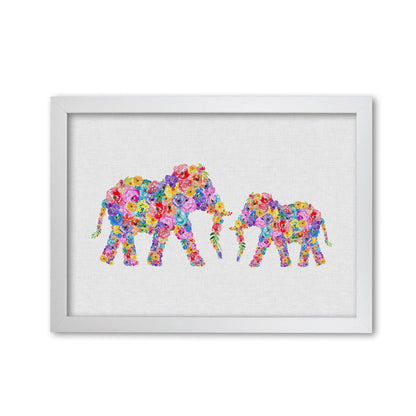 Floral elephants fine art print by orara studio