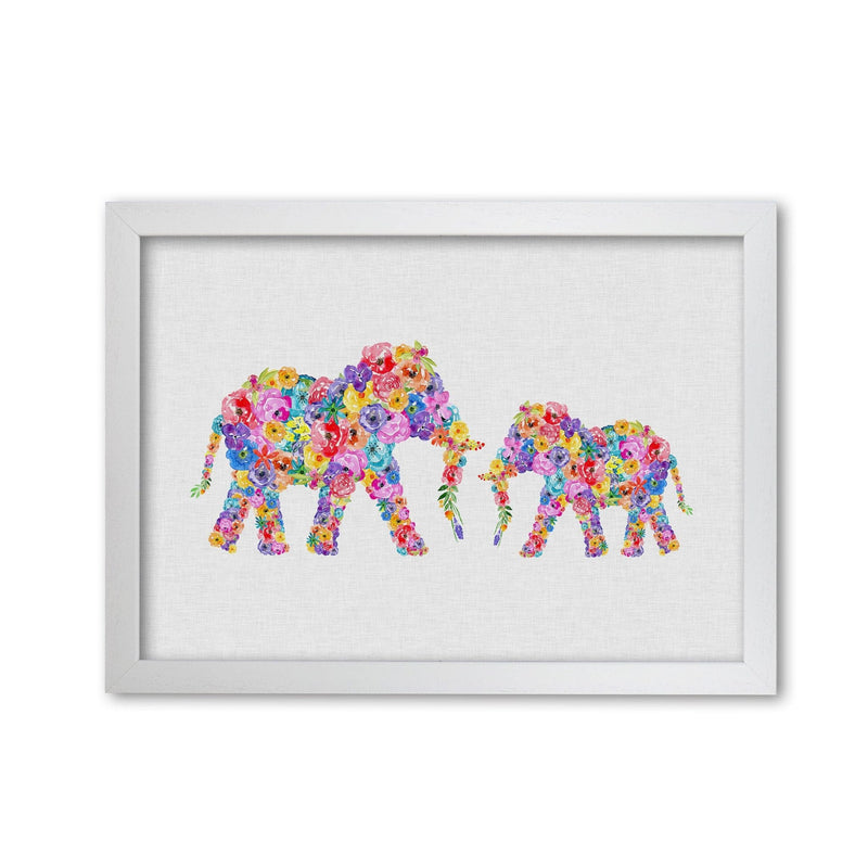Floral elephants fine art print by orara studio
