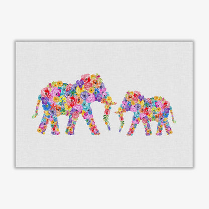 Floral elephants fine art print by orara studio