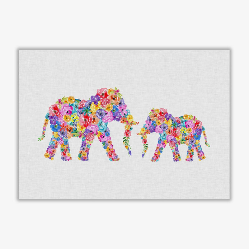 Floral elephants fine art print by orara studio