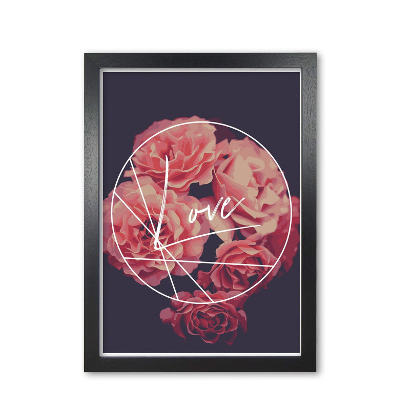 Floral love modern fine art print, framed botanical &