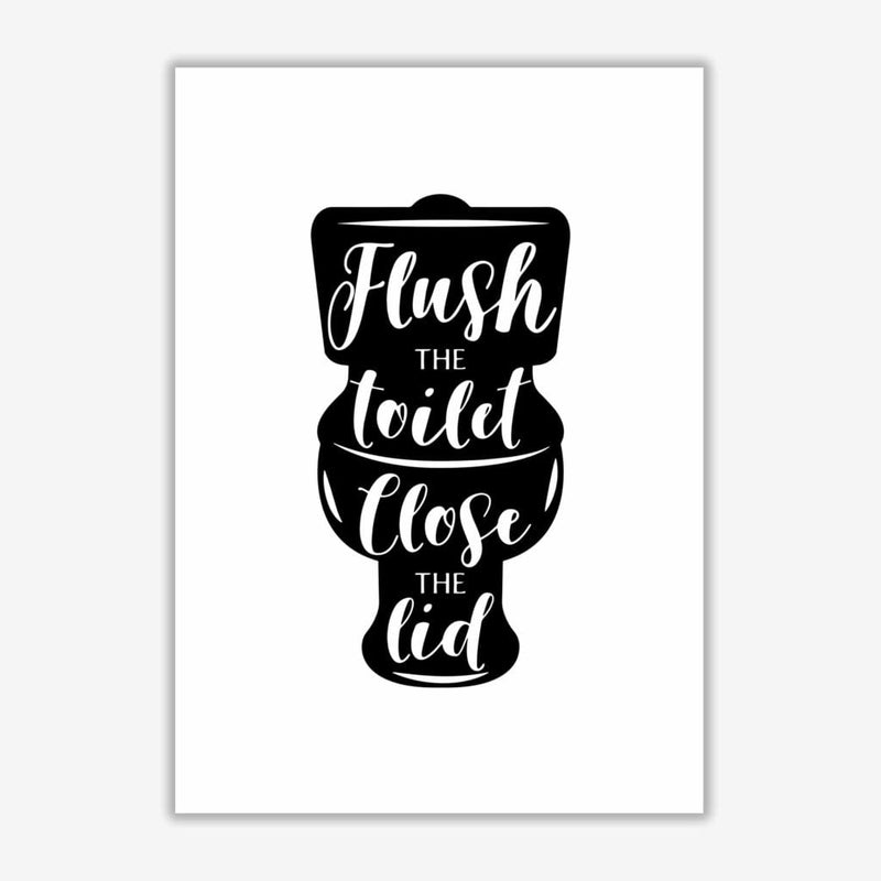 Flush the toilet, bathroom modern fine art print, framed bathroom wall art