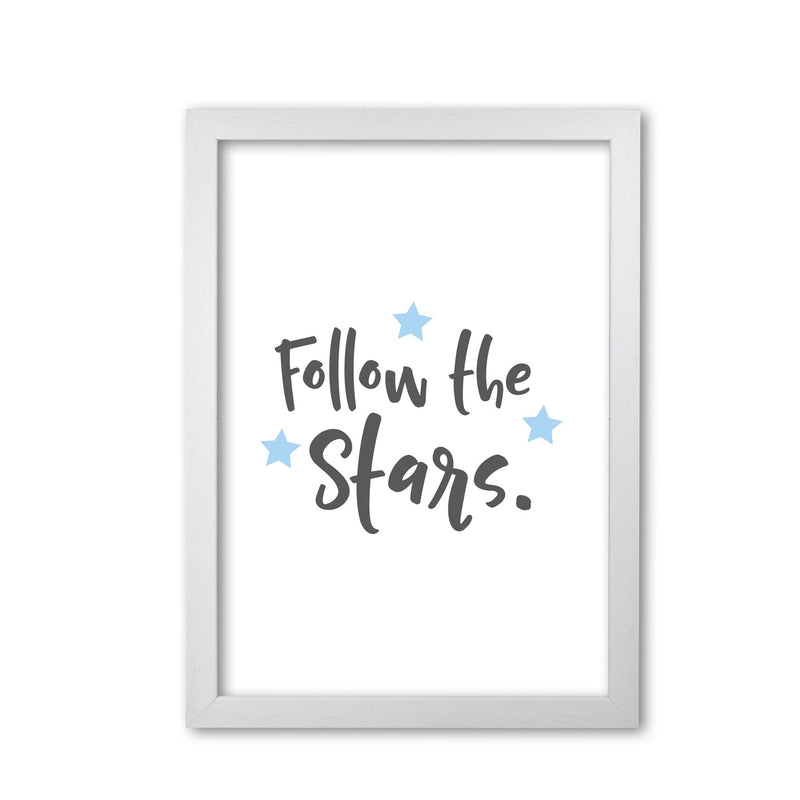 Follow the stars modern fine art print, framed typography wall art