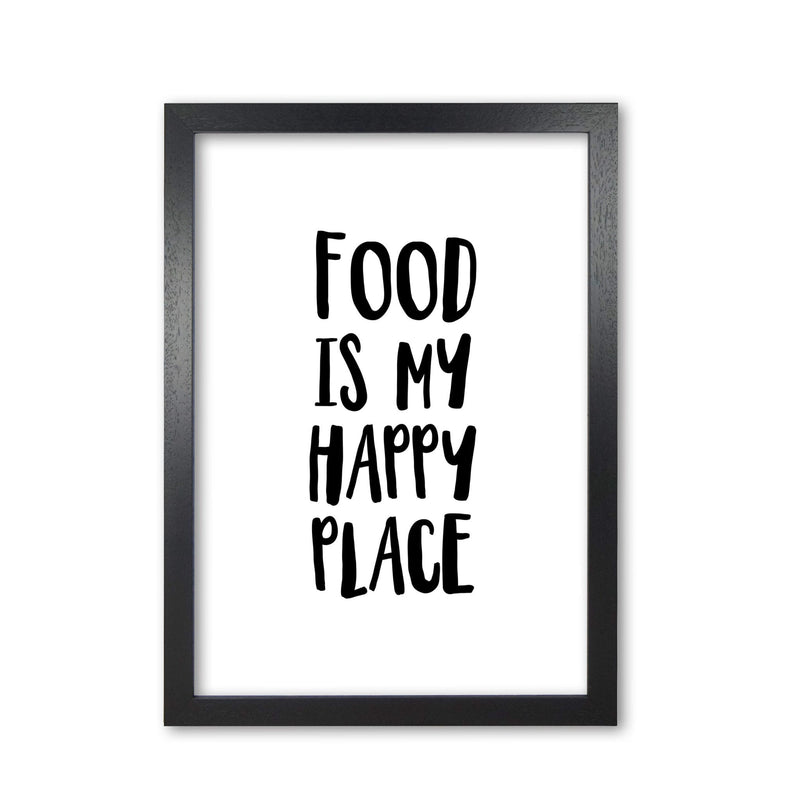Food is my happy place modern fine art print, framed typography wall art