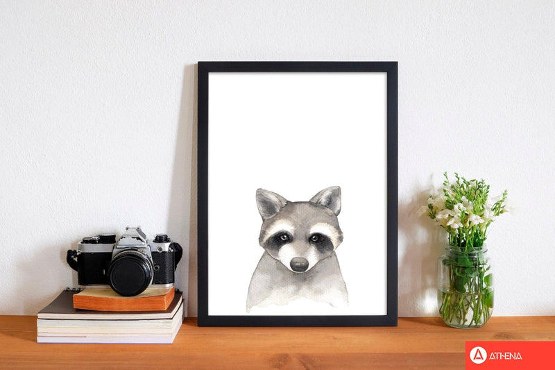 Forest friends, cute raccoon modern fine art print