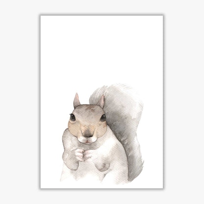 Forest friends, cute squirrel modern fine art print