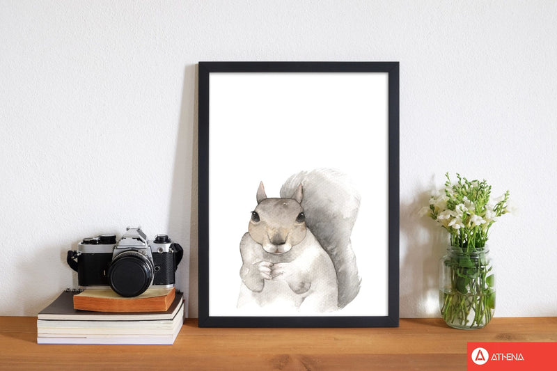 Forest friends, cute squirrel modern fine art print