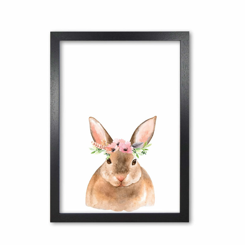 Forest friends, floral cute bunny modern fine art print