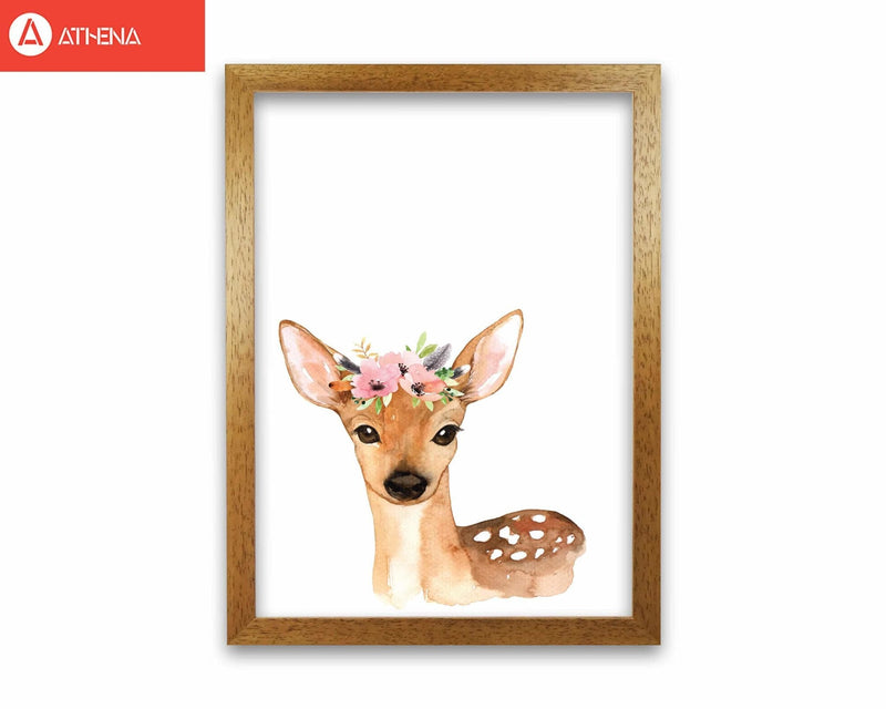 Forest friends, floral cute deer modern fine art print