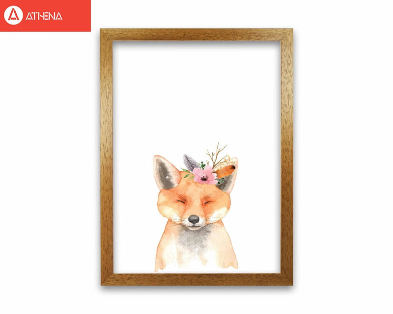 Forest friends, floral cute fox modern fine art print