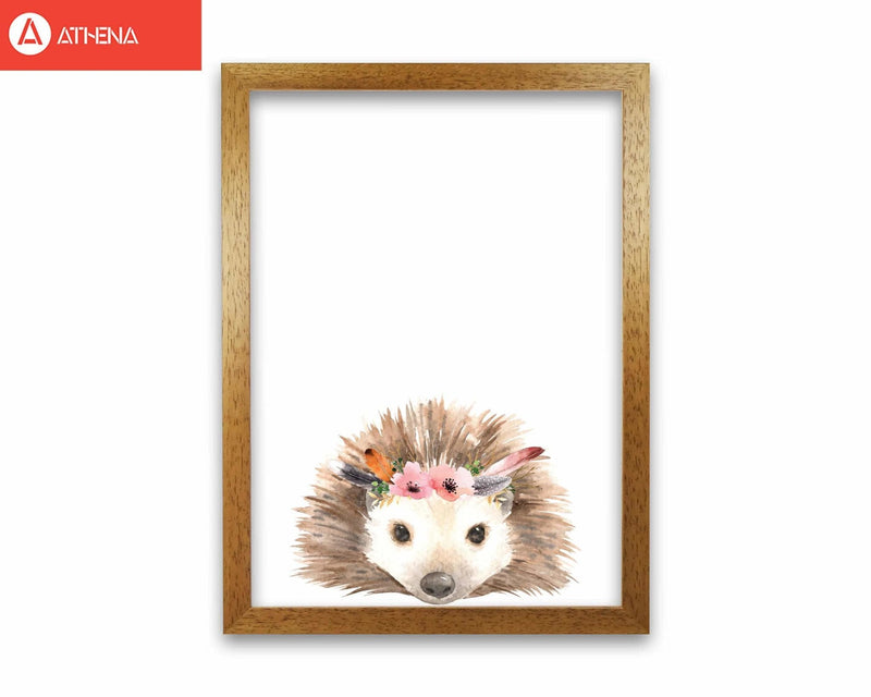 Forest friends, floral cute hedgehog modern fine art print