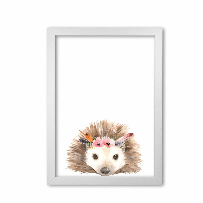 Forest friends, floral cute hedgehog modern fine art print