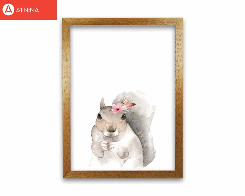 Forest friends, floral cute squirrel modern fine art print