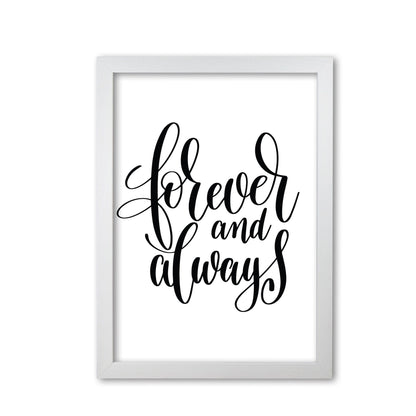 Forever and always modern fine art print, framed typography wall art